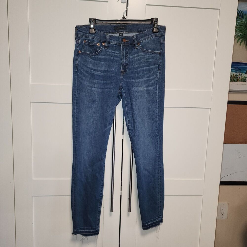 J.Crew Women's Raw Hem 8 Inch Toothpick Skinny Denim Jeans Size 28